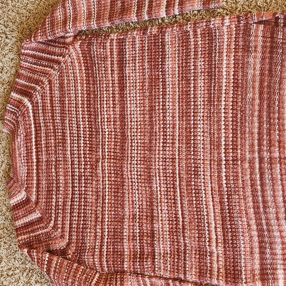 NWT a.n.a Women's Rusty Colored Multi Striped Sweater Size Medium - Picture 7 of 8